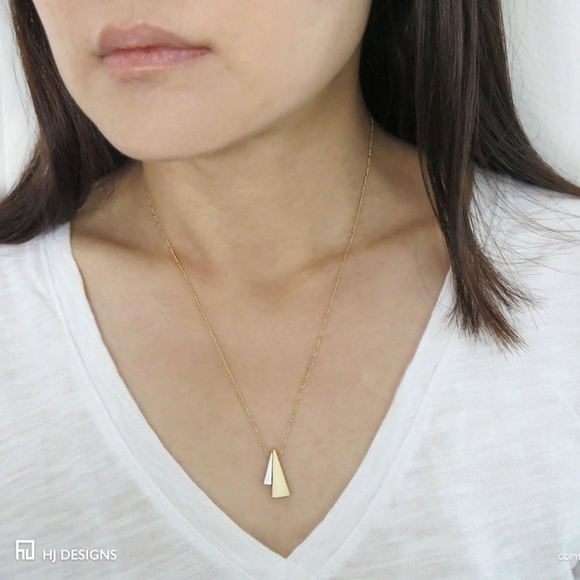 HJ Designs Jewelry - Handmade Geometric Matte Triangles Necklace